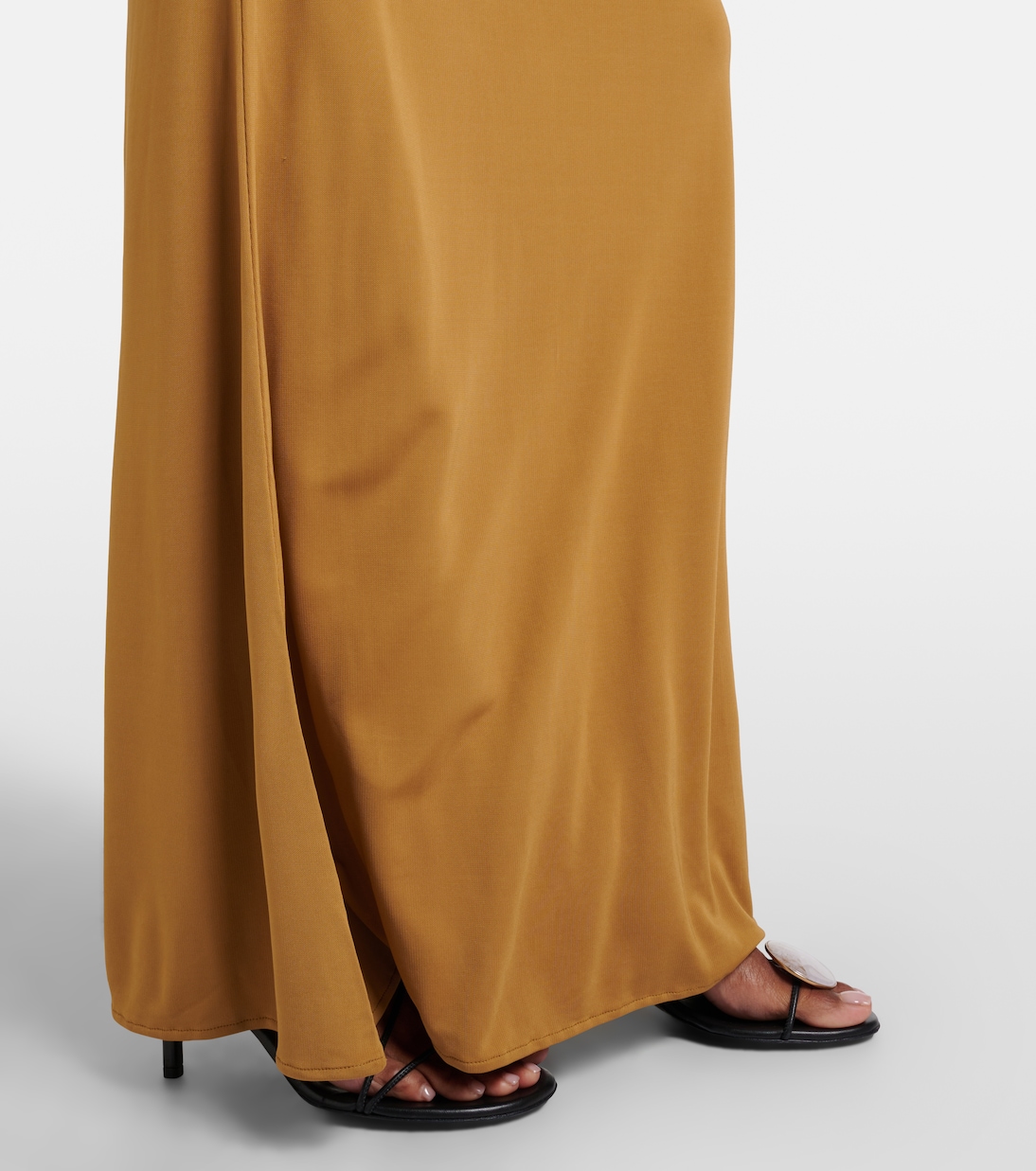 Robe aus Jersey mit Veloursleder | Christopher Esber