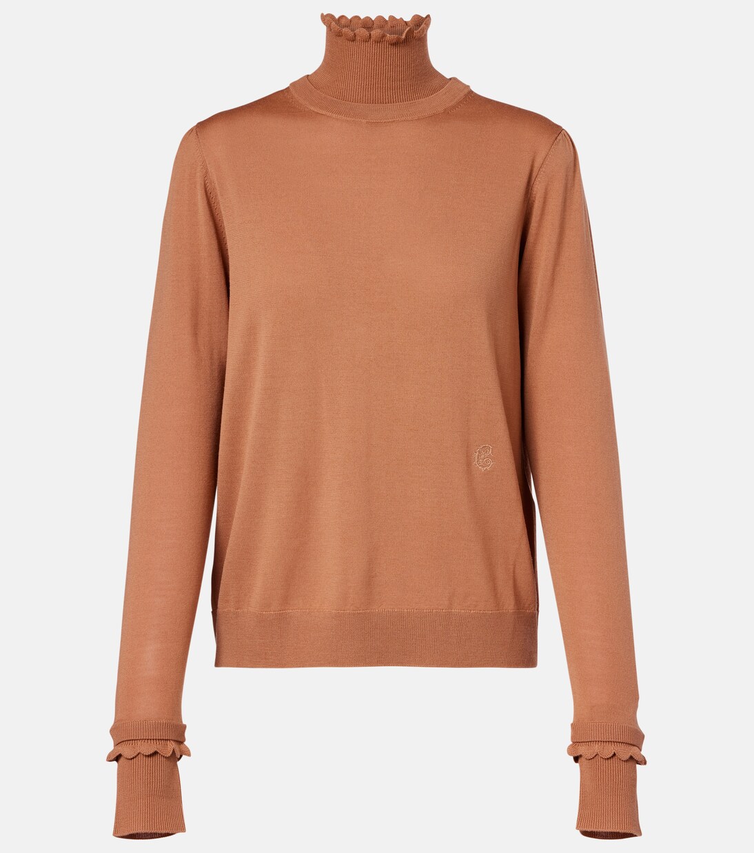 Ruffled wool turtleneck sweater | Chloé