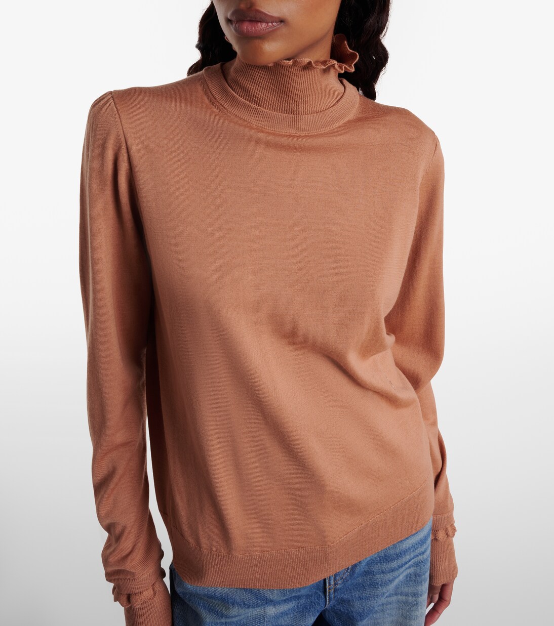 Ruffled wool turtleneck sweater | Chloé