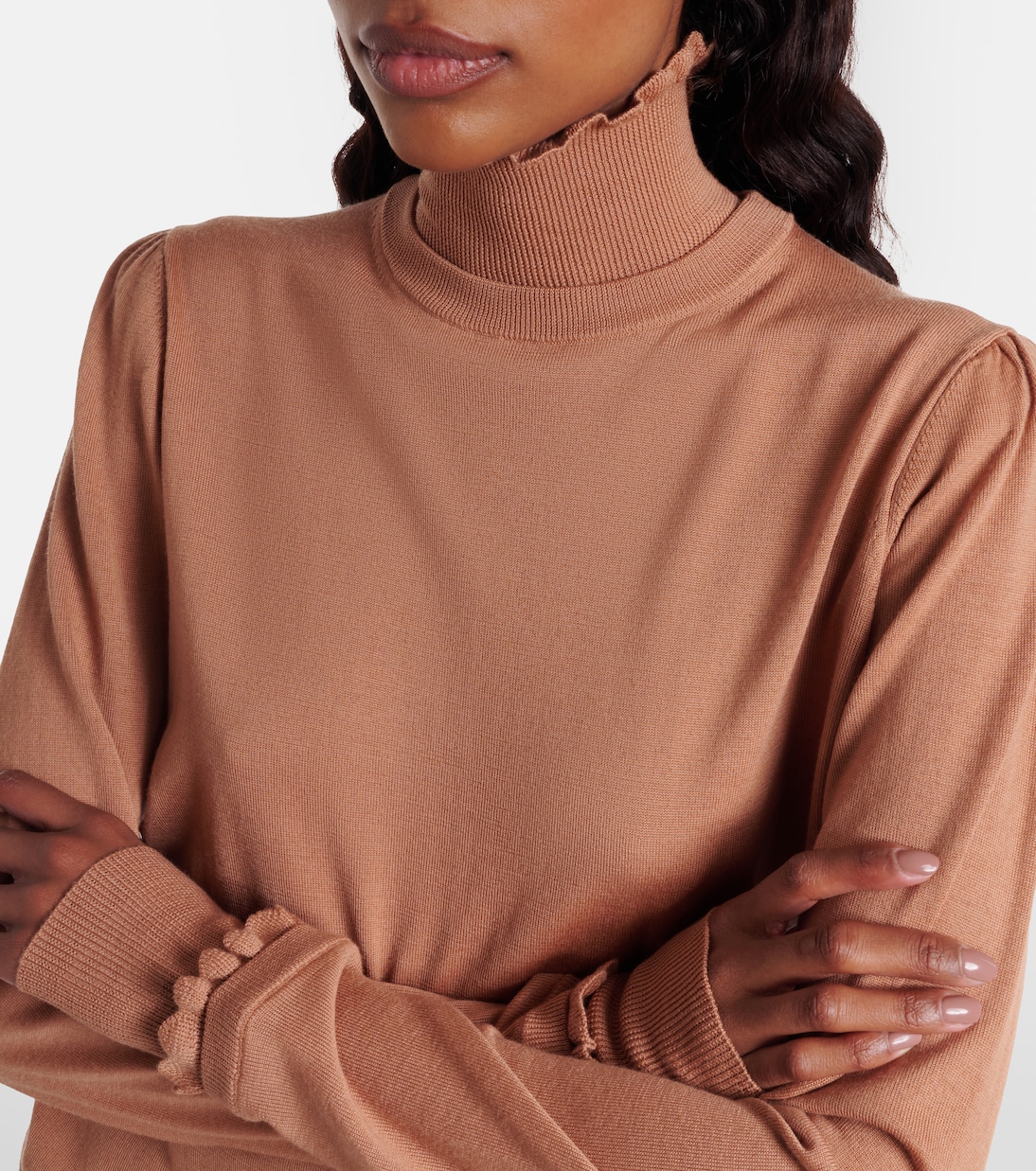 Ruffled wool turtleneck sweater | Chloé