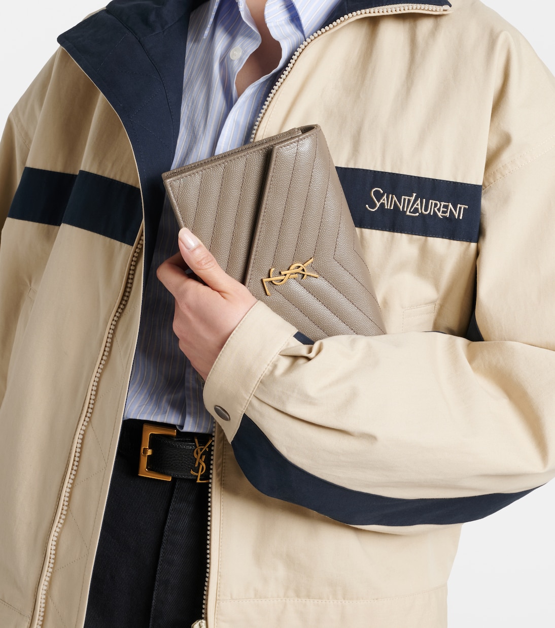 Cassandre matelassé leather wallet on chain | Saint Laurent