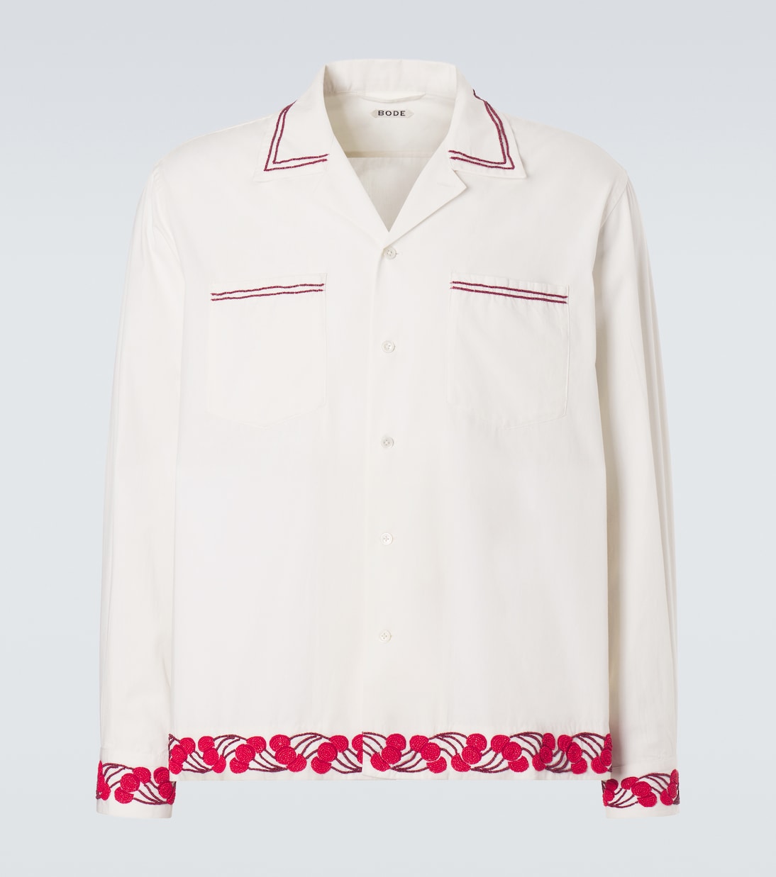 Cherry Lane beaded cotton poplin shirt | Bode