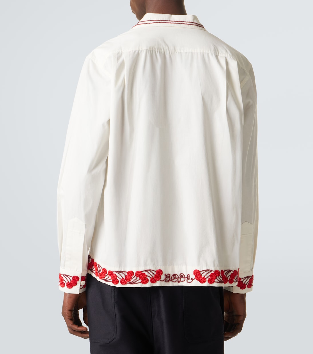 Cherry Lane beaded cotton poplin shirt | Bode