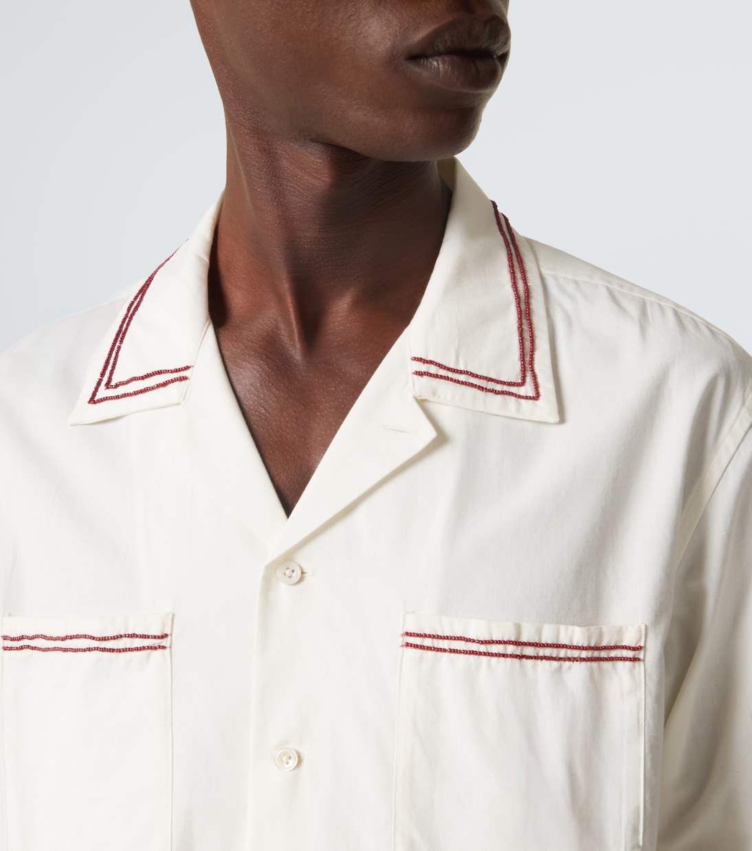 Cherry Lane beaded cotton poplin shirt | Bode