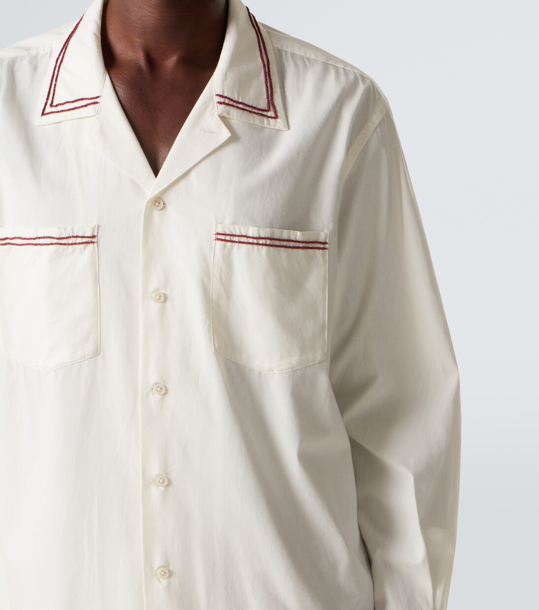 Cherry Lane beaded cotton poplin shirt | Bode
