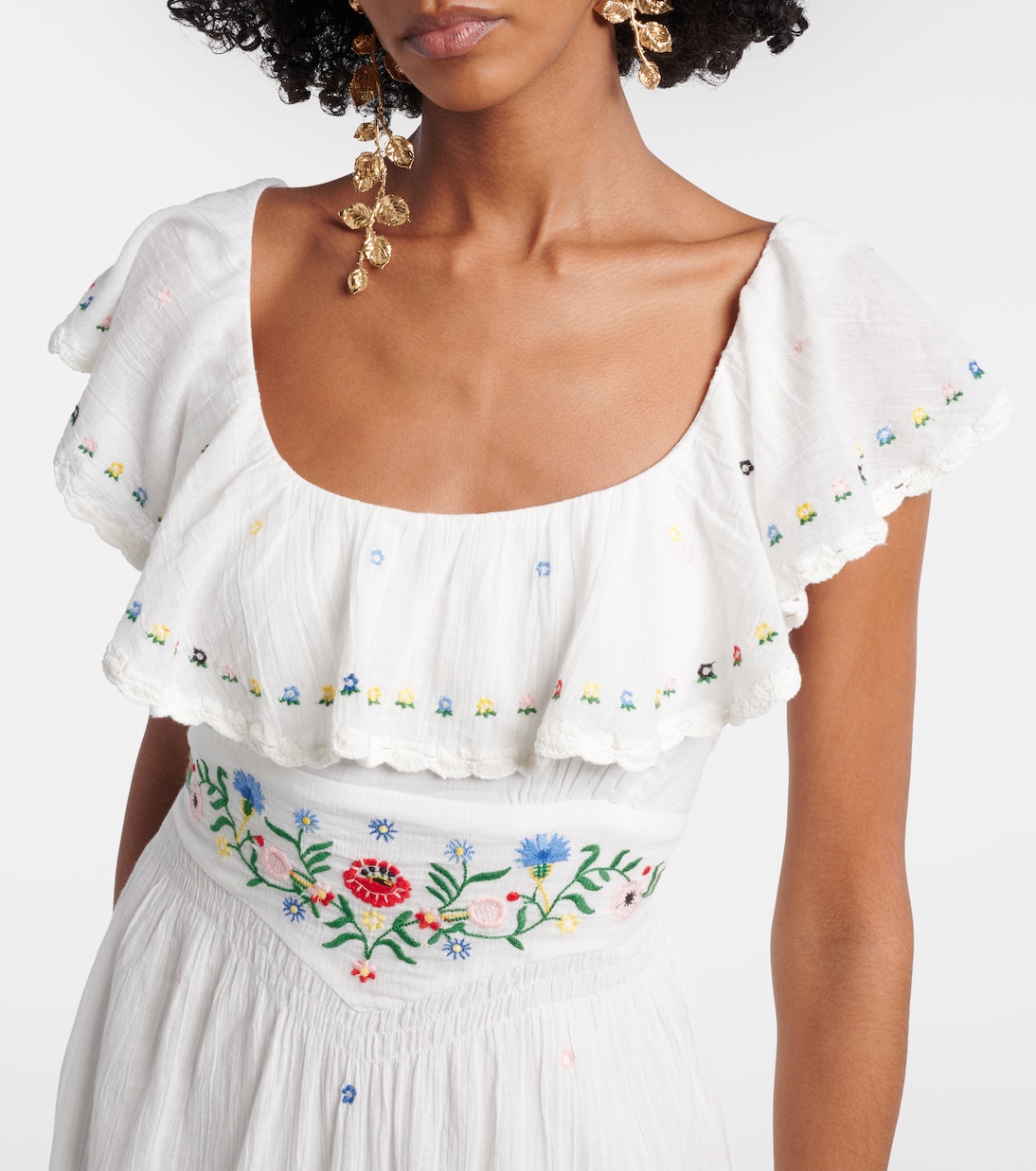 Ebony embroidered cotton midi dress | Rixo