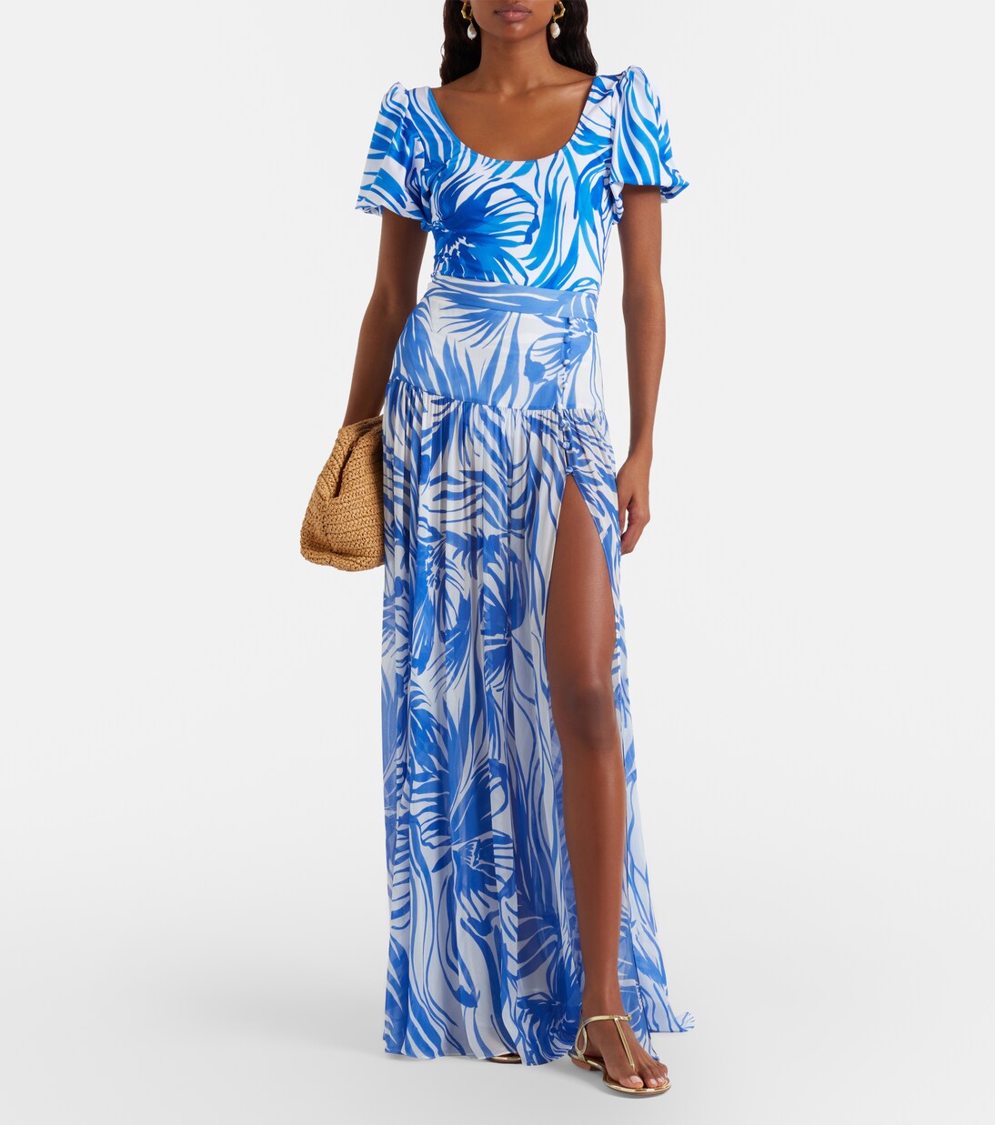Jaimee high-rise printed maxi skirt | Alexandra Miro