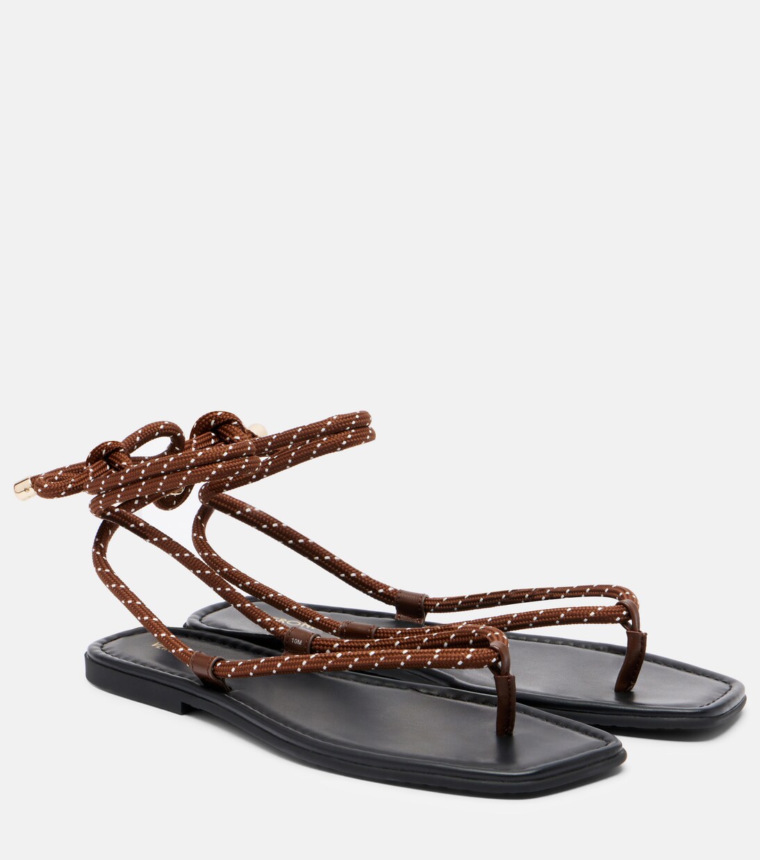 Carmina leather-trimmed thong sandals | Veronica Beard