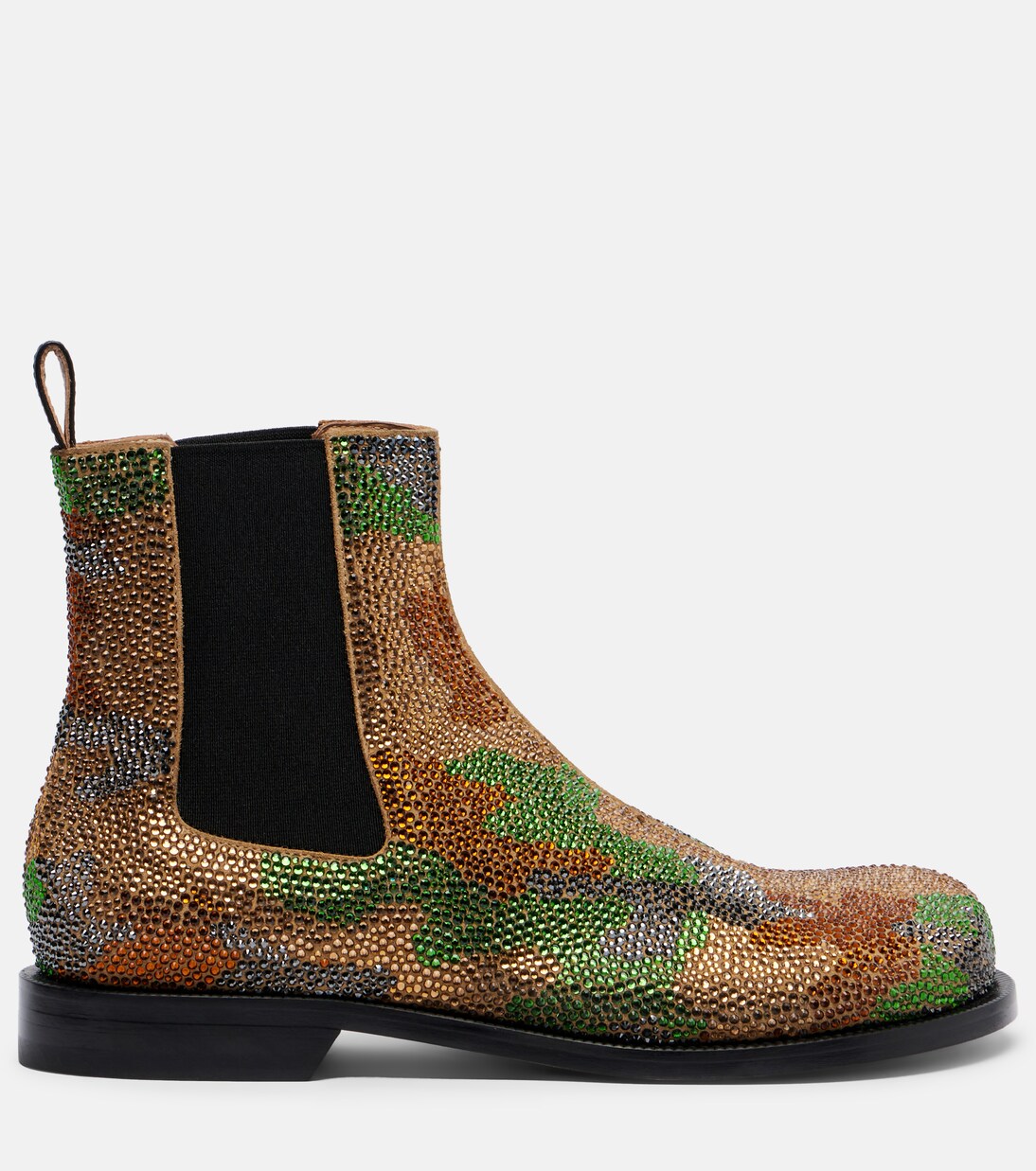 Camouflage embellished suede Chelsea boots | JW Anderson