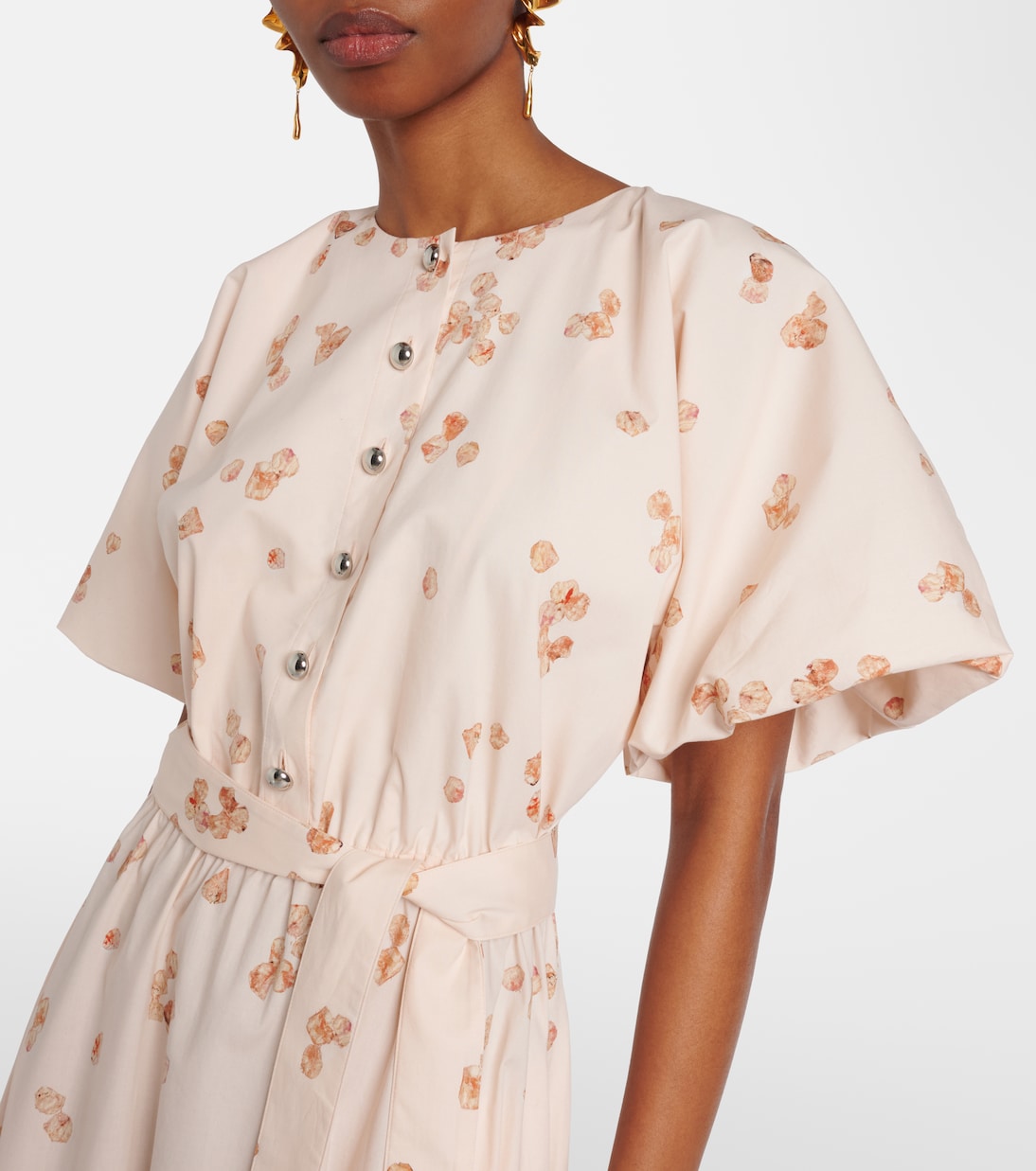 Paulina floral belted cotton-blend midi dress | Altuzarra