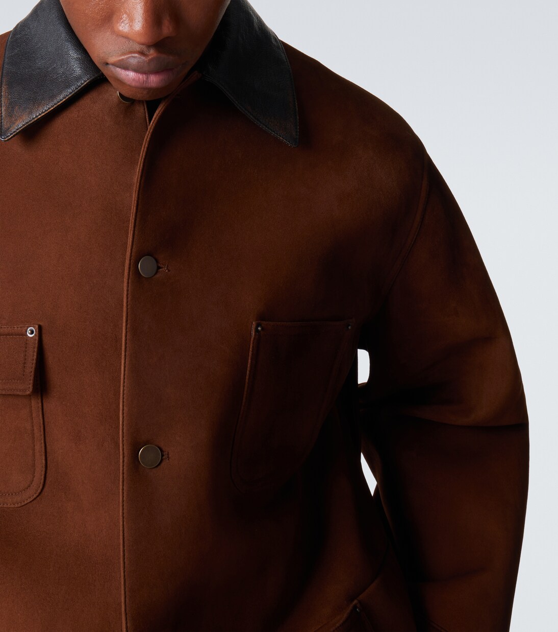 Jacke aus Veloursleder mit Leder | Prada
