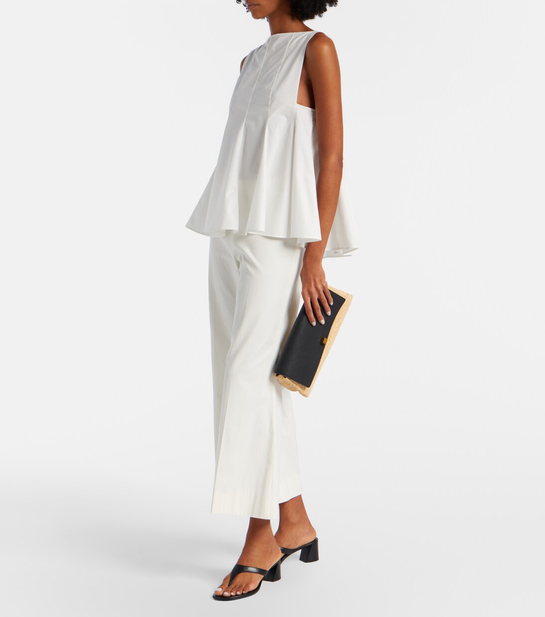 Clutch Audrey in rafia con pelle | Khaite