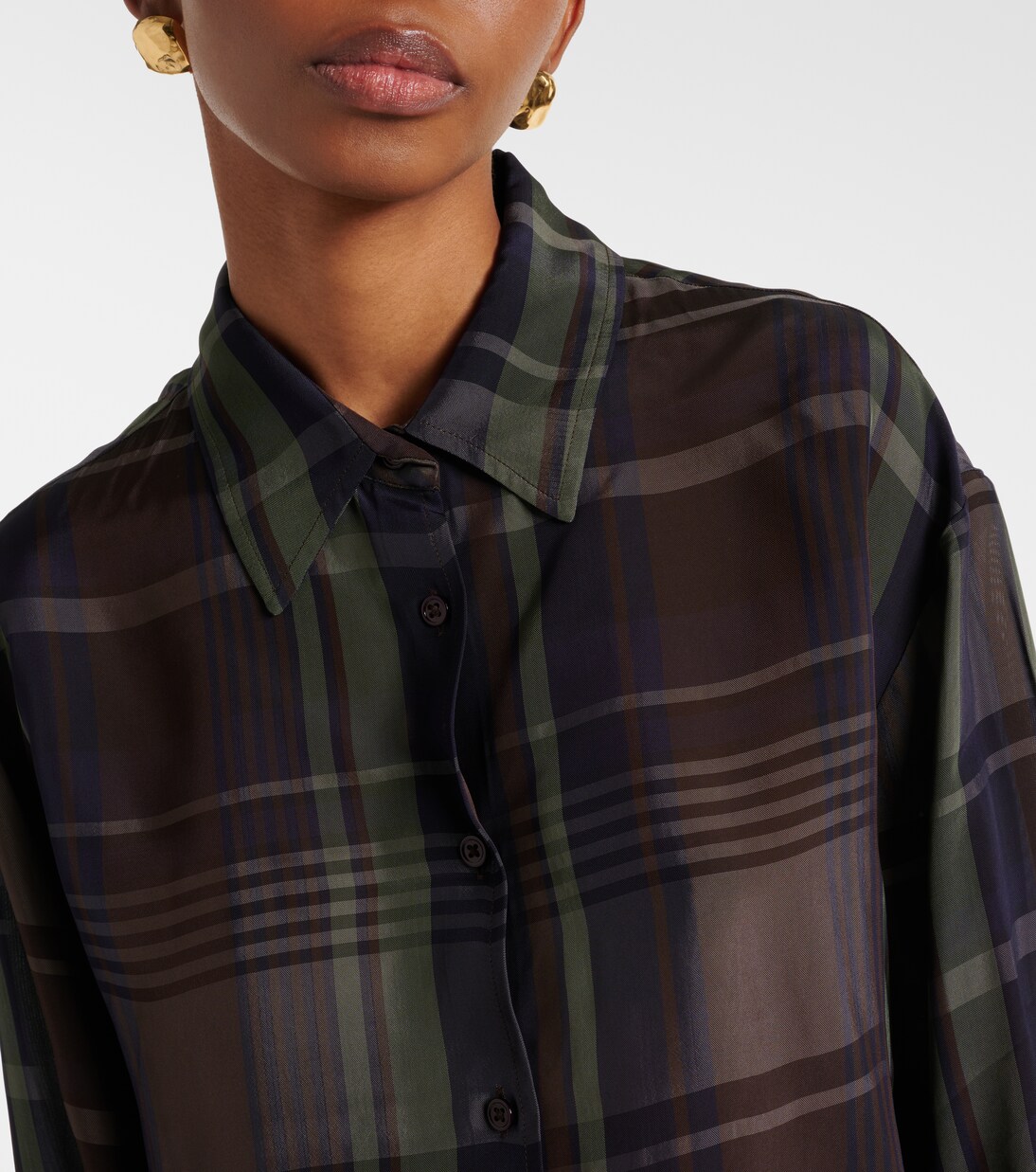 Peri sheer plaid shirt | The Frankie Shop