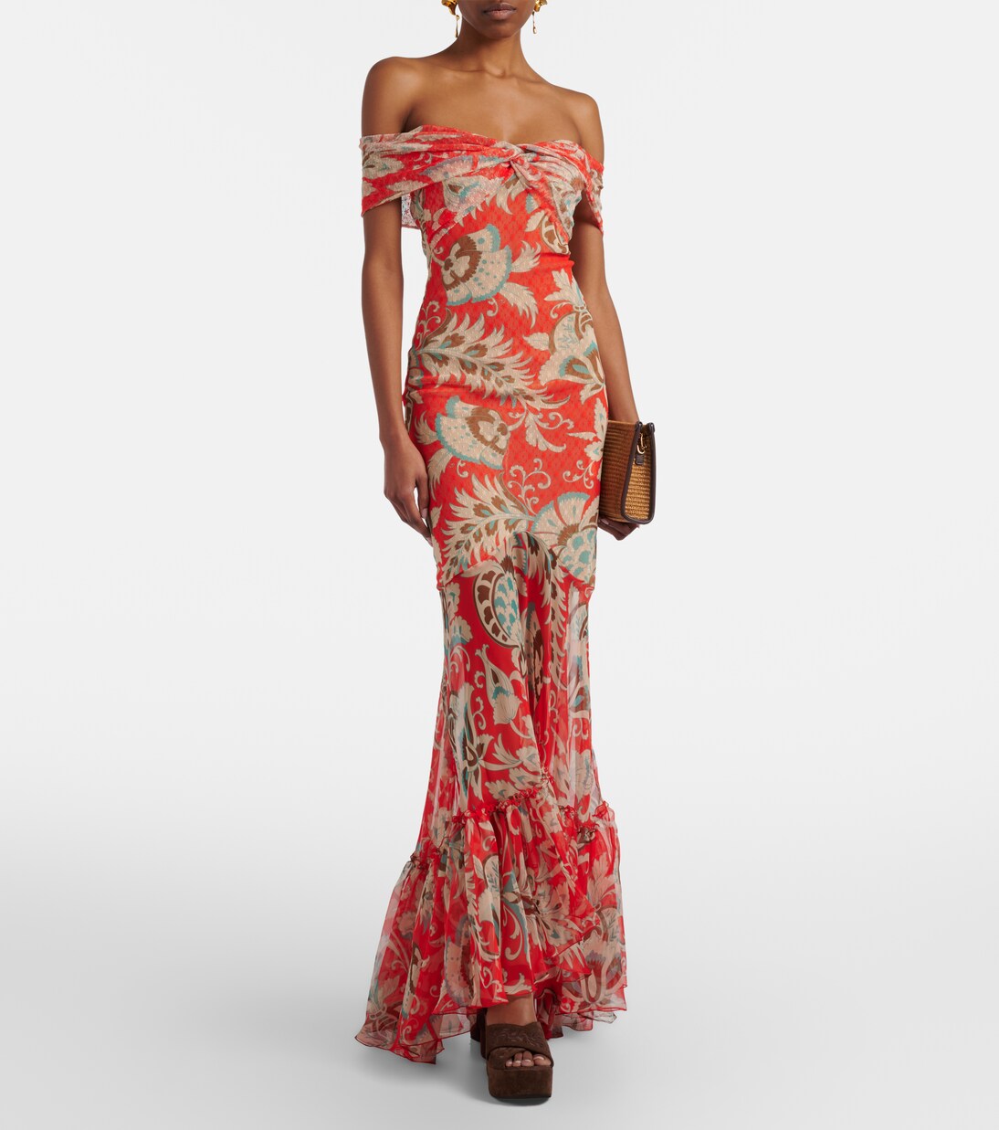 Printed off-shoulder gown | Etro