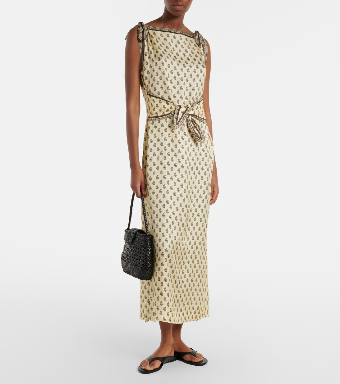 Amorette paisley silk-blend midi dress | Dôen