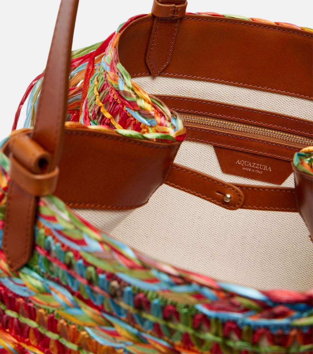 Trancoso fringed raffia tote bag | Aquazzura