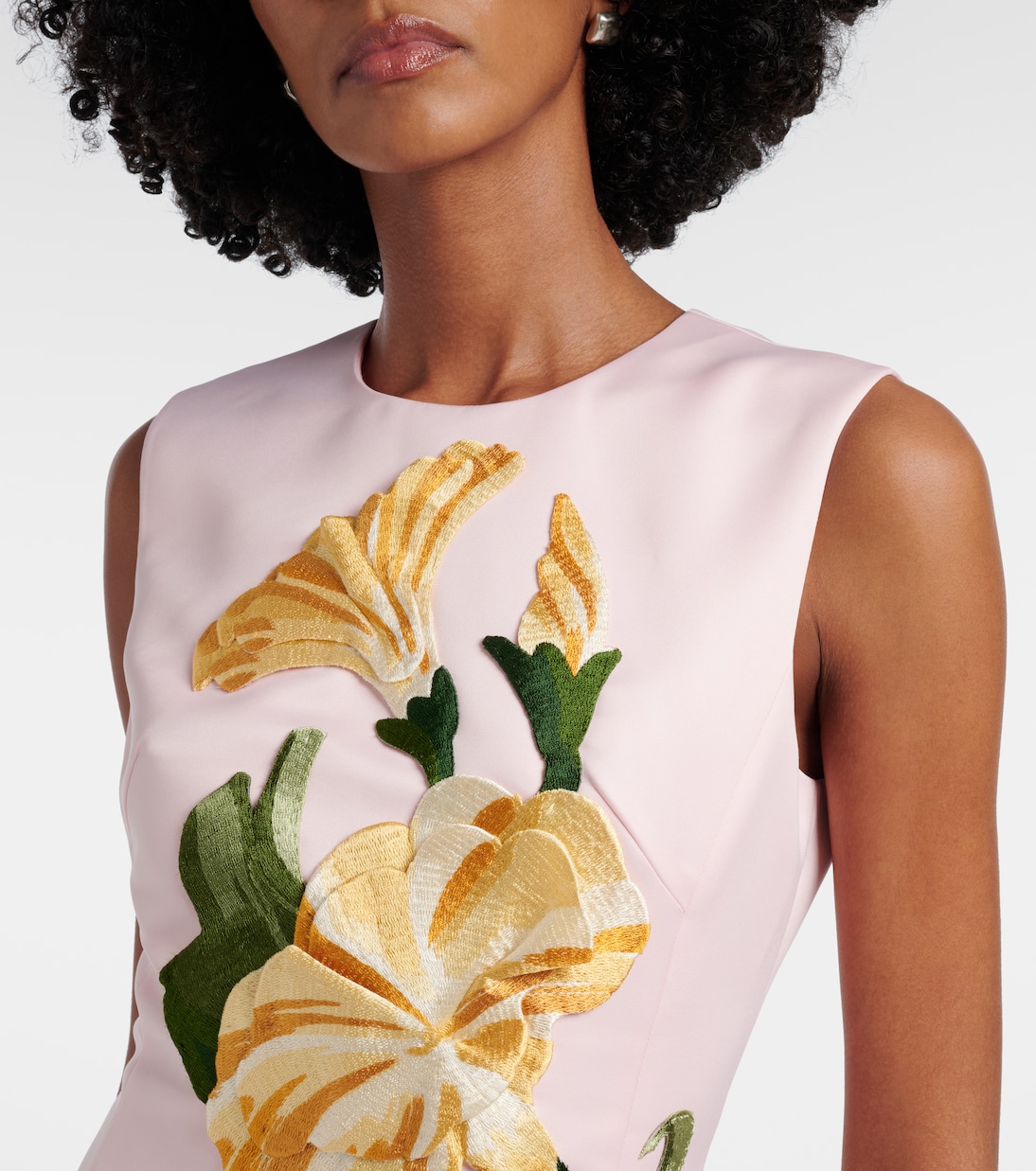 Floral-appliqué cocktail dress | Leo Lin