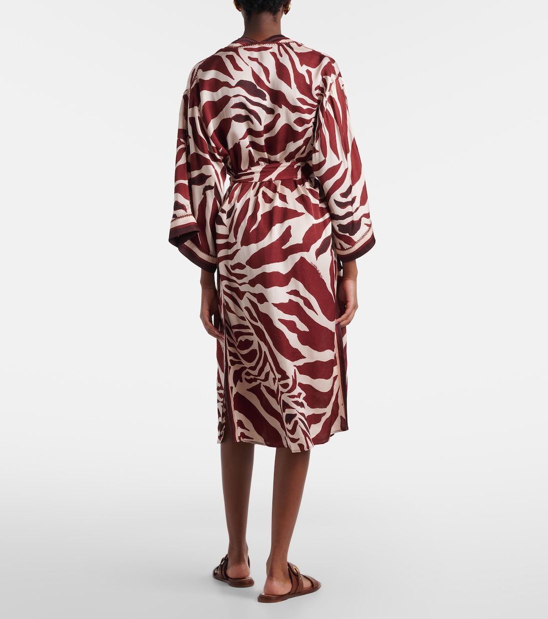 Caftán Erica de satén estampado | Poupette St Barth