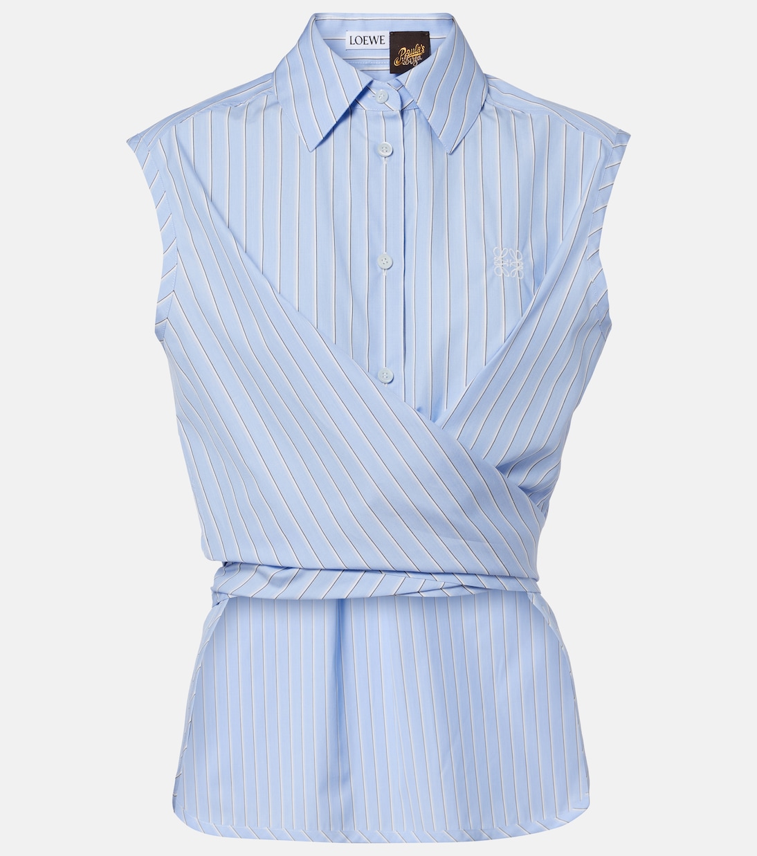 Paula's Ibiza striped cotton poplin top | Loewe