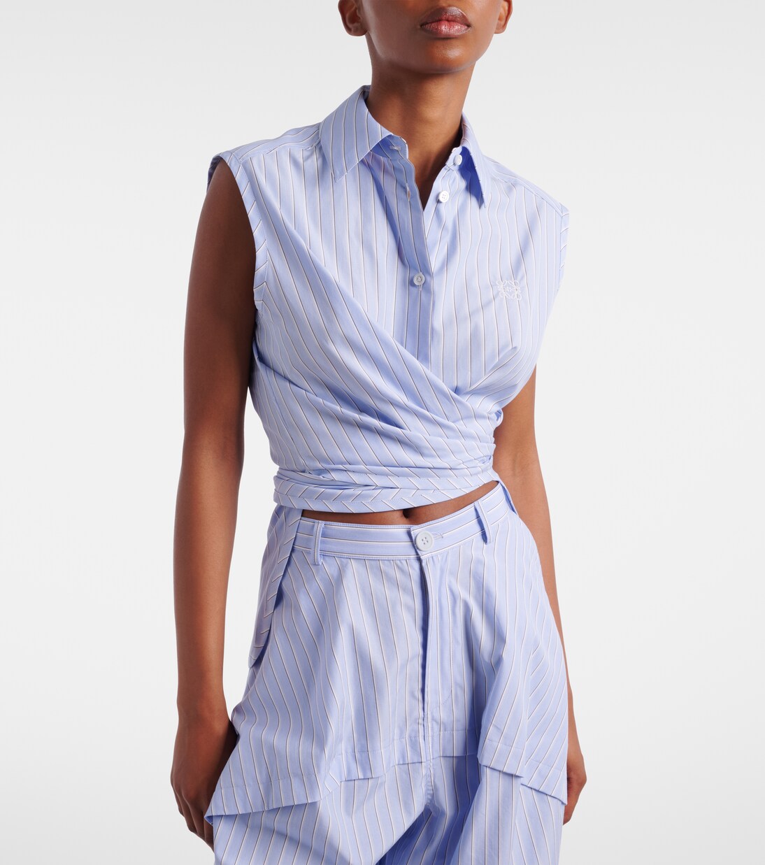 Paula's Ibiza striped cotton poplin top | Loewe