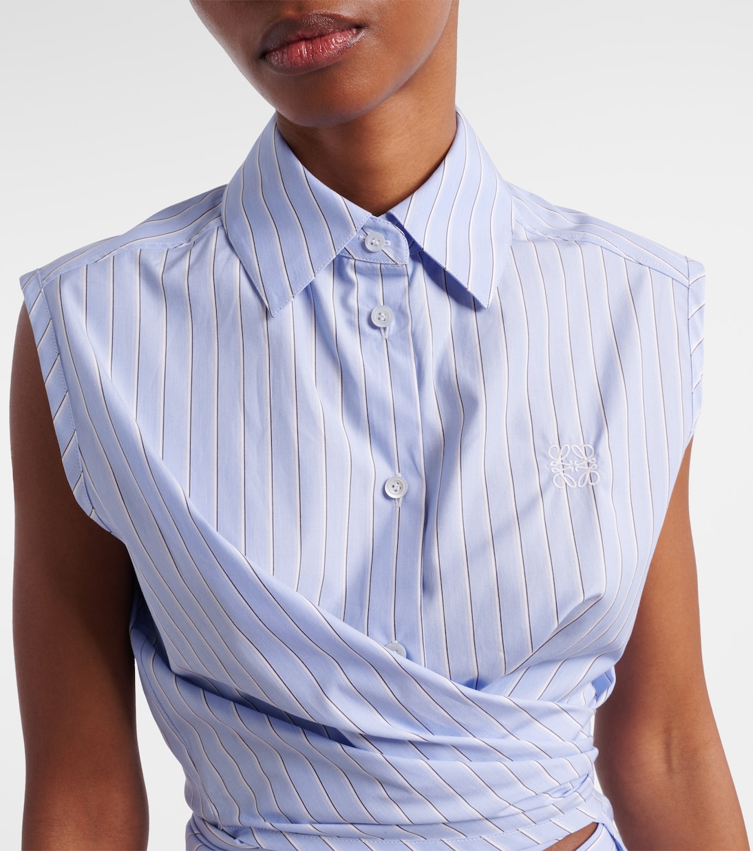 Paula's Ibiza striped cotton poplin top | Loewe