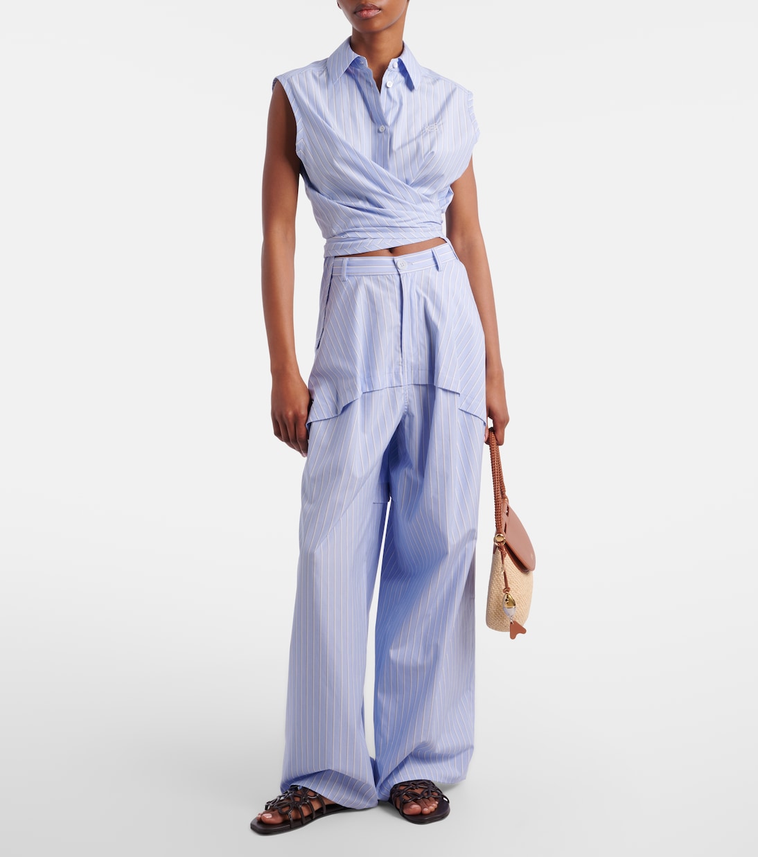 Paula's Ibiza striped cotton poplin top | Loewe