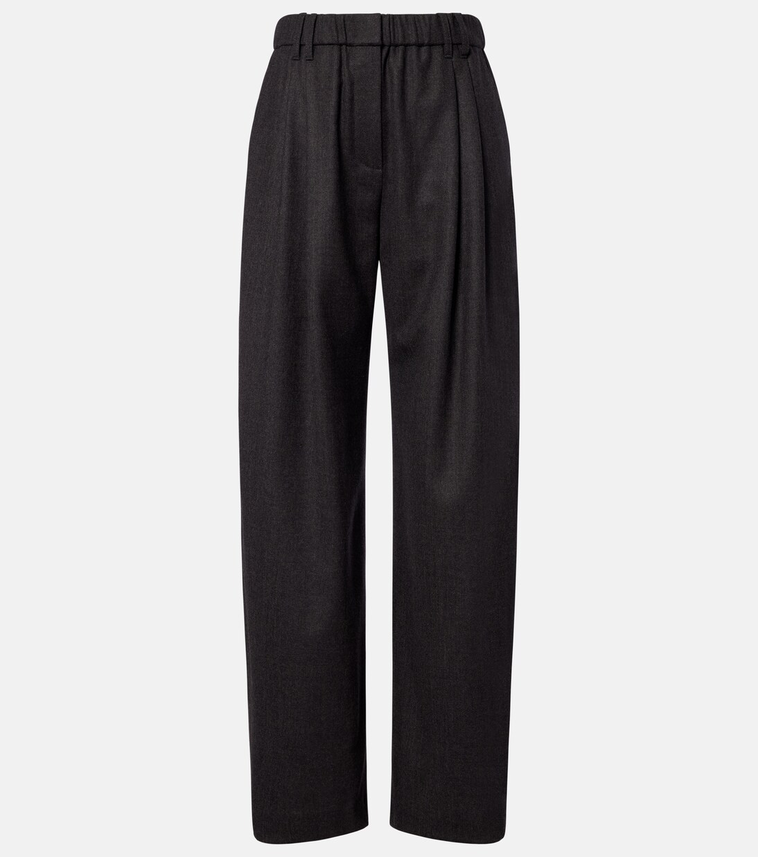 Pantalones anchos de lana virgen con cuentas Monili | Brunello Cucinelli