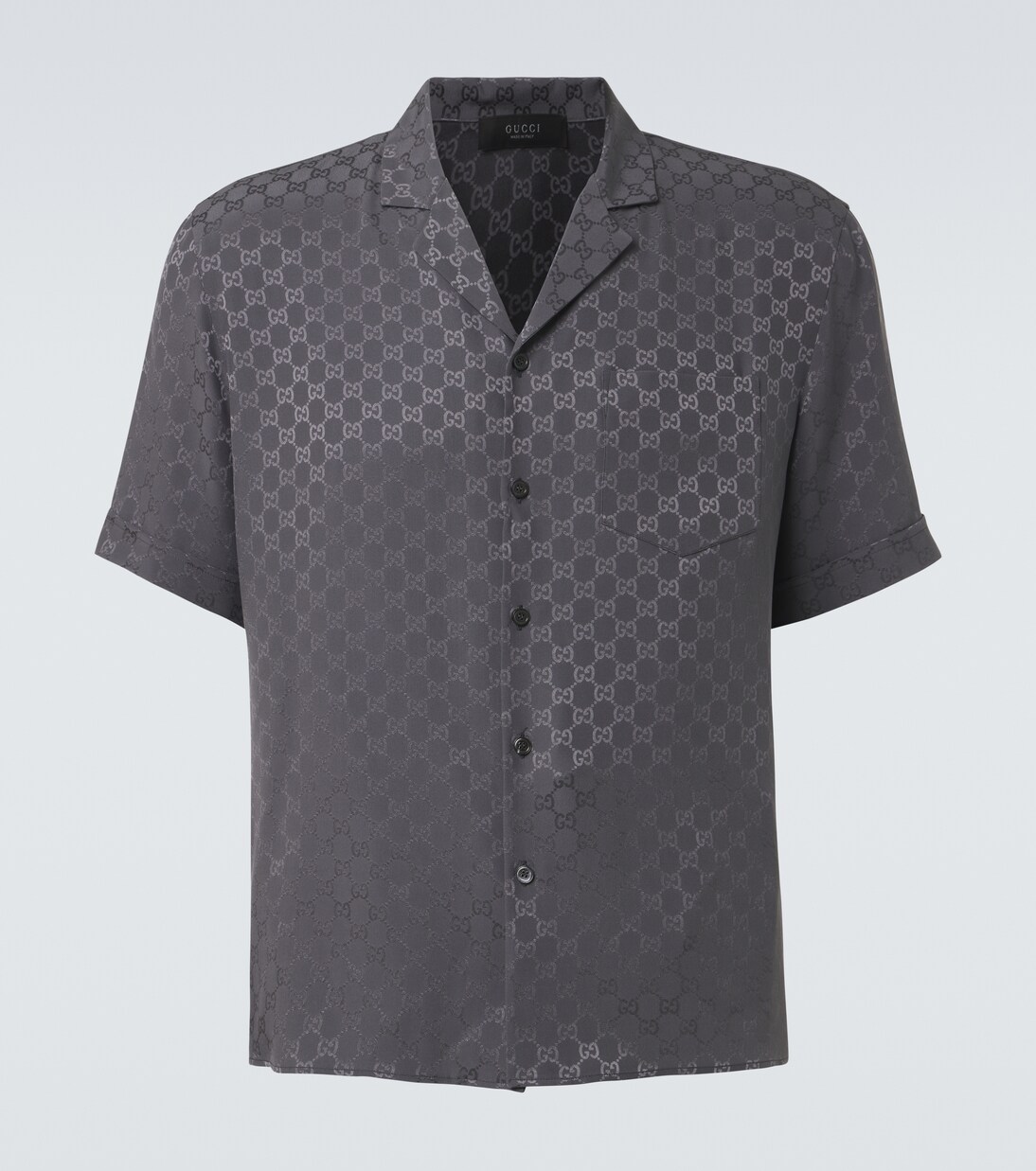 GG silk jacquard bowling shirt | Gucci