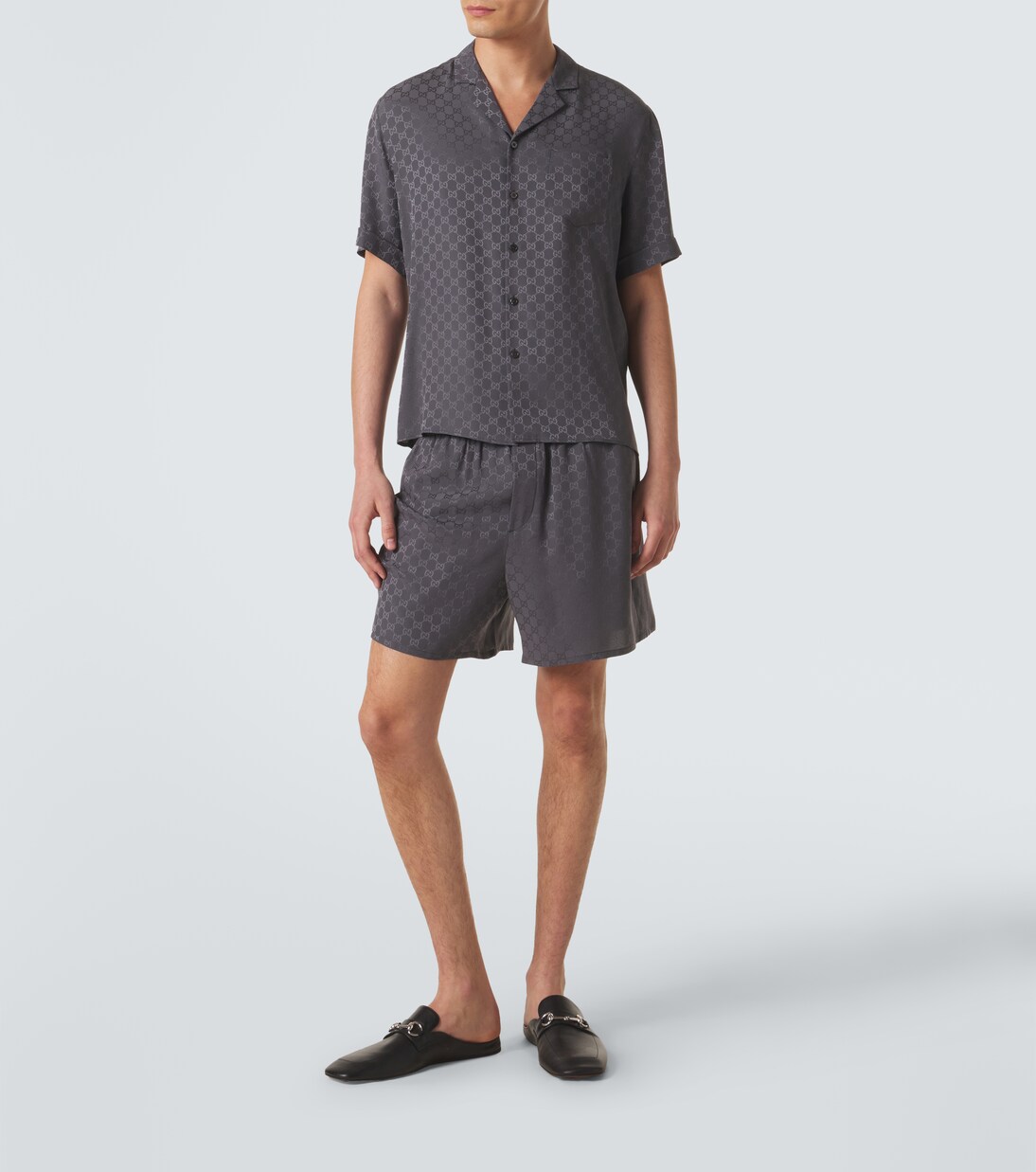 GG silk jacquard bowling shirt | Gucci
