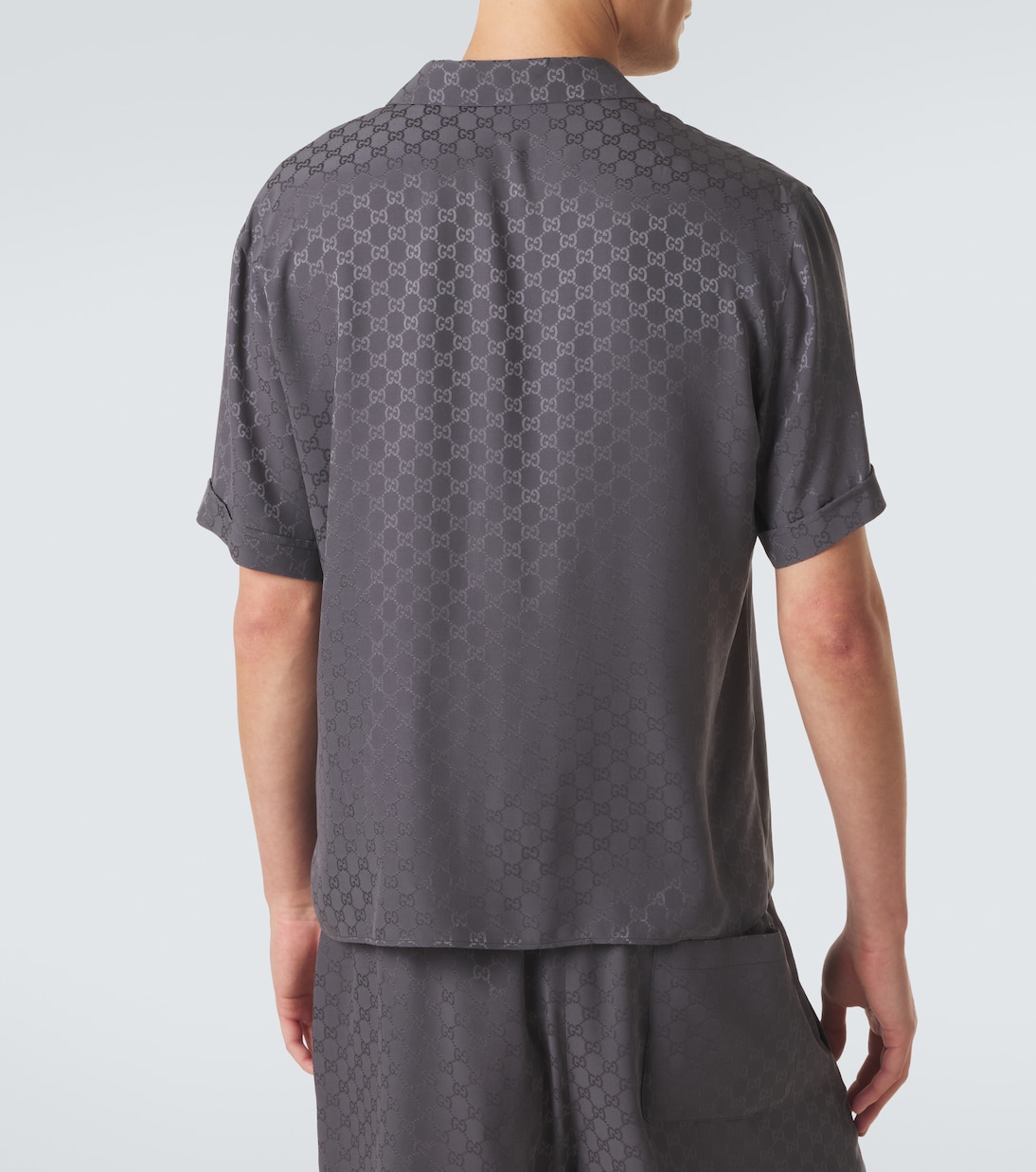 GG silk jacquard bowling shirt | Gucci