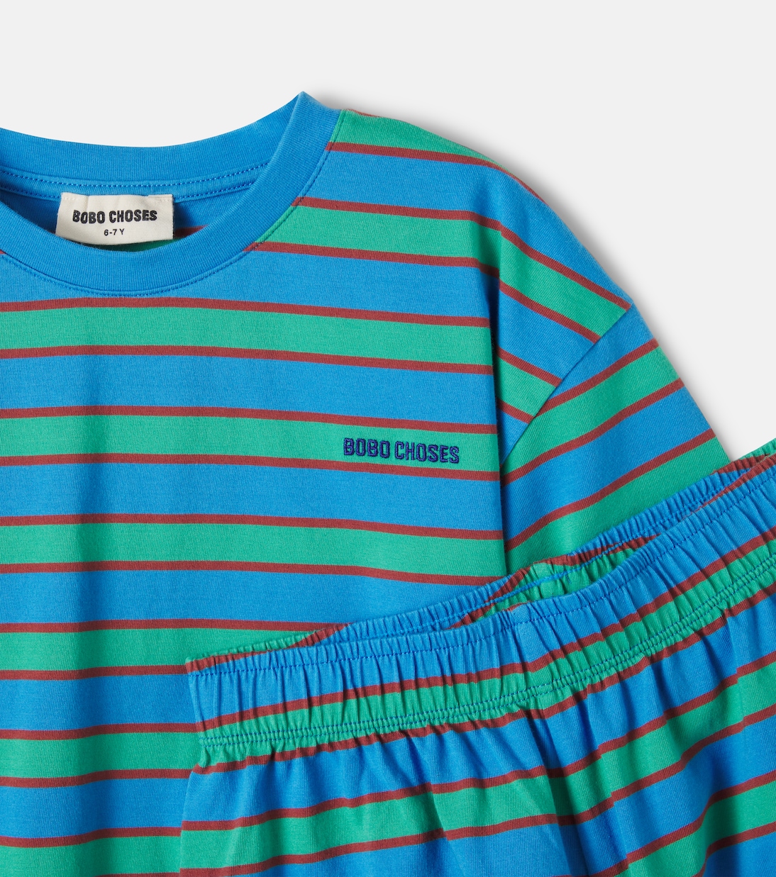 Bobo Choses Blue Stripes cotton pajamas | Bobo Choses