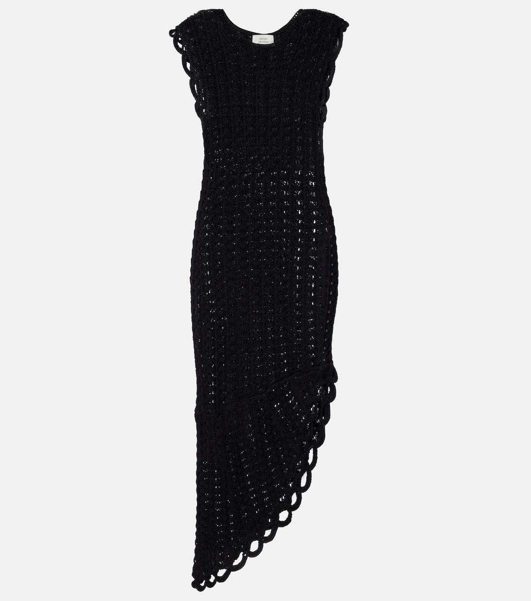 Malena asymmetric scalloped crochet midi dress | Loulou de Saison