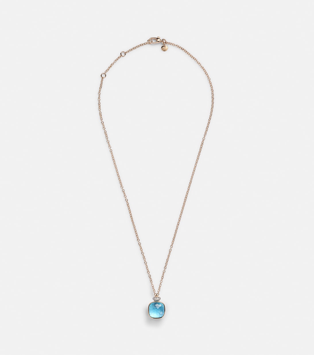 Halskette Nudo Classic aus 18kt Rosé- und Weißgold mit Diamanten und Topas | Pomellato