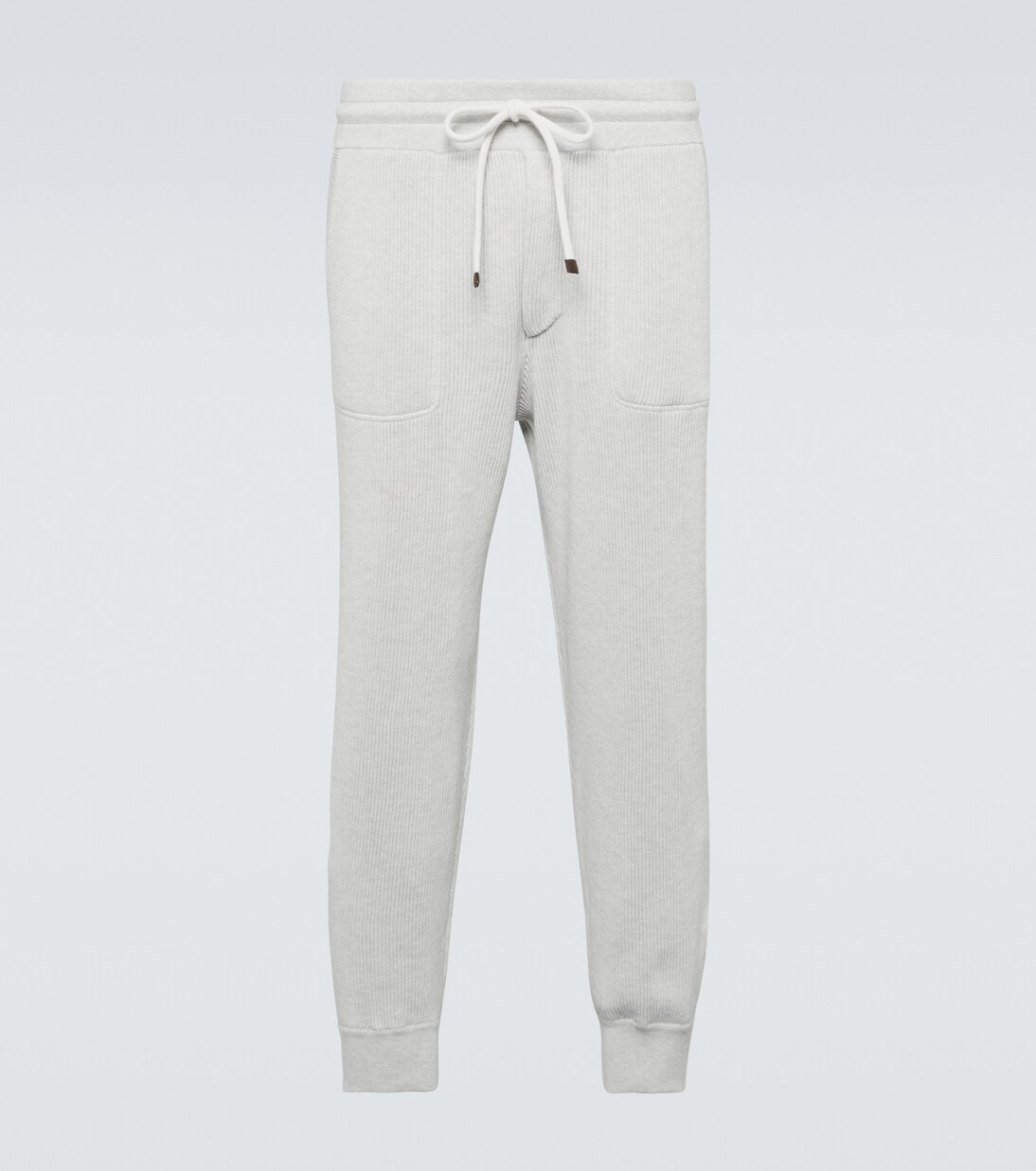 Ribbed-knit cotton sweatpants | Brunello Cucinelli
