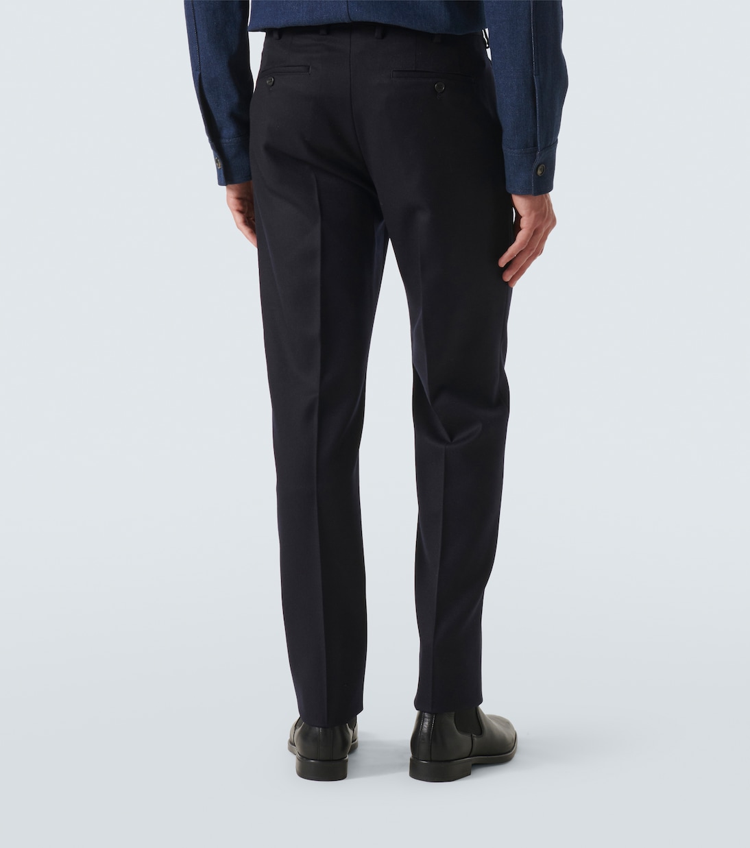 Virgin wool straight pants | Slowear