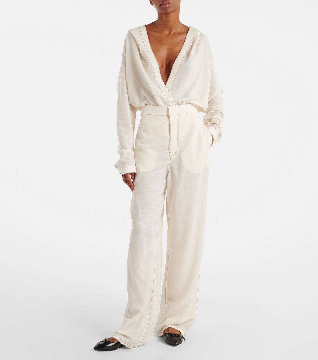 High-rise wool-blend wide-leg pants | Alaïa