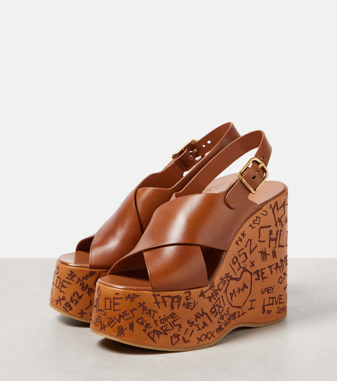 Maxime leather wedge sandals | Chloé