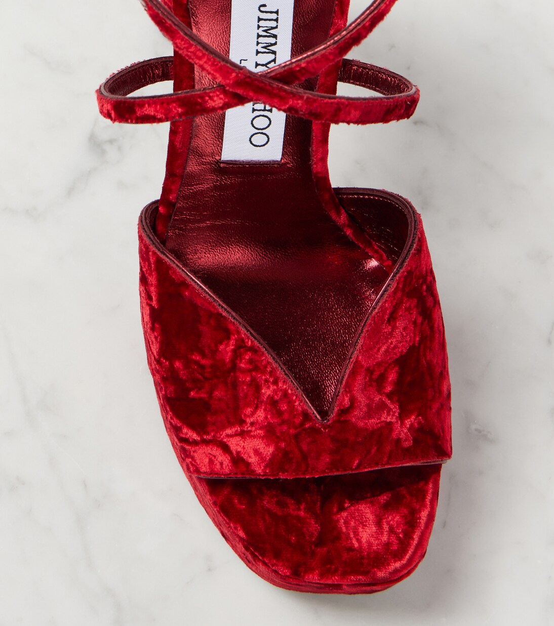 Karli 125 velvet platform sandals | Jimmy Choo