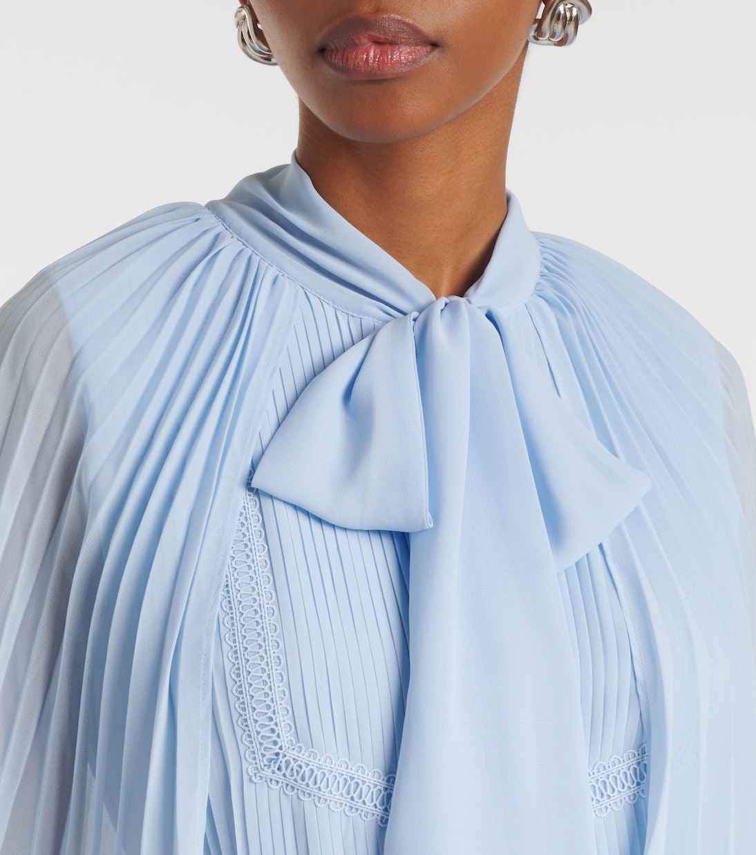 Caped chiffon midi dress | Self-Portrait