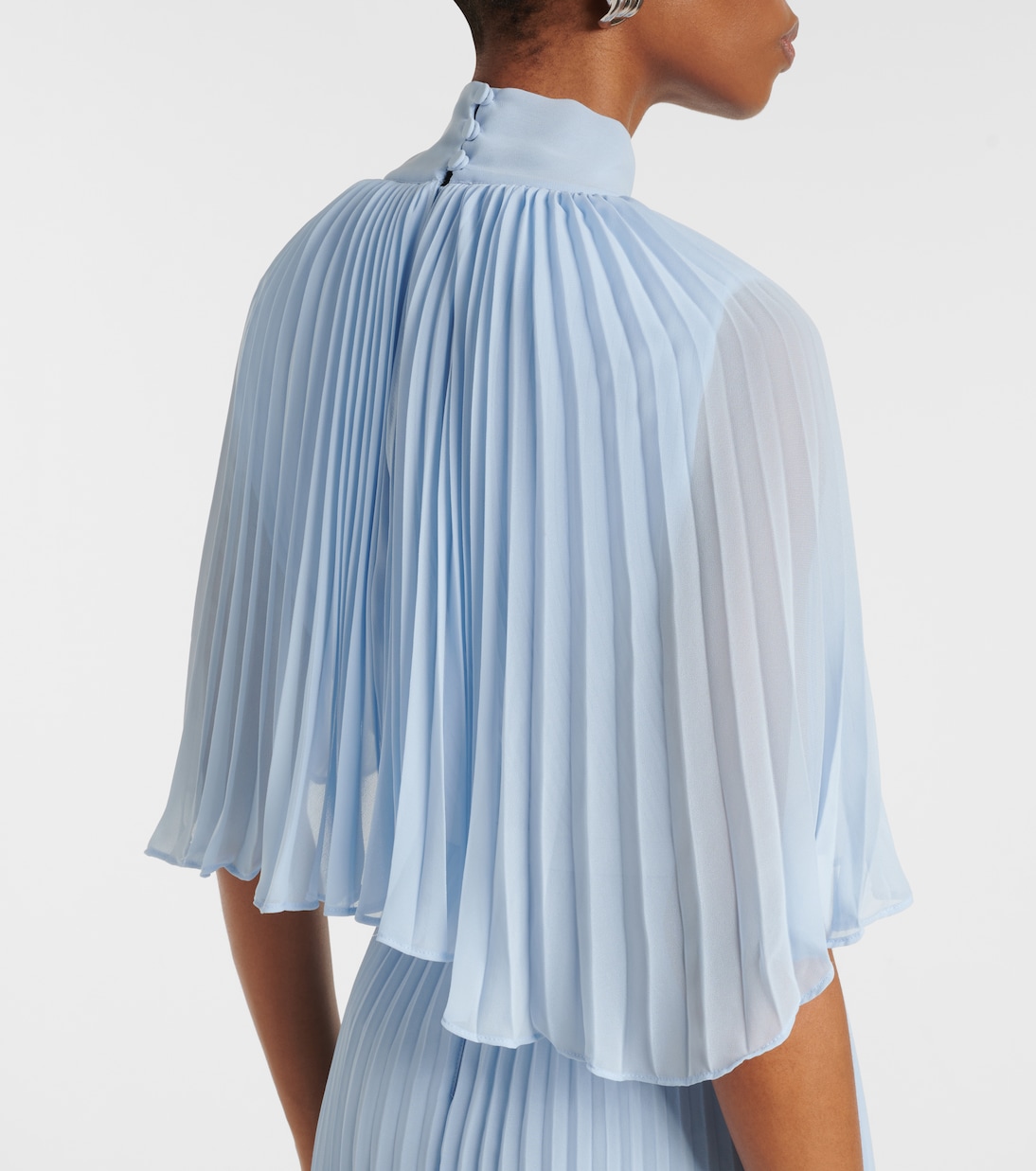 Caped chiffon midi dress | Self-Portrait