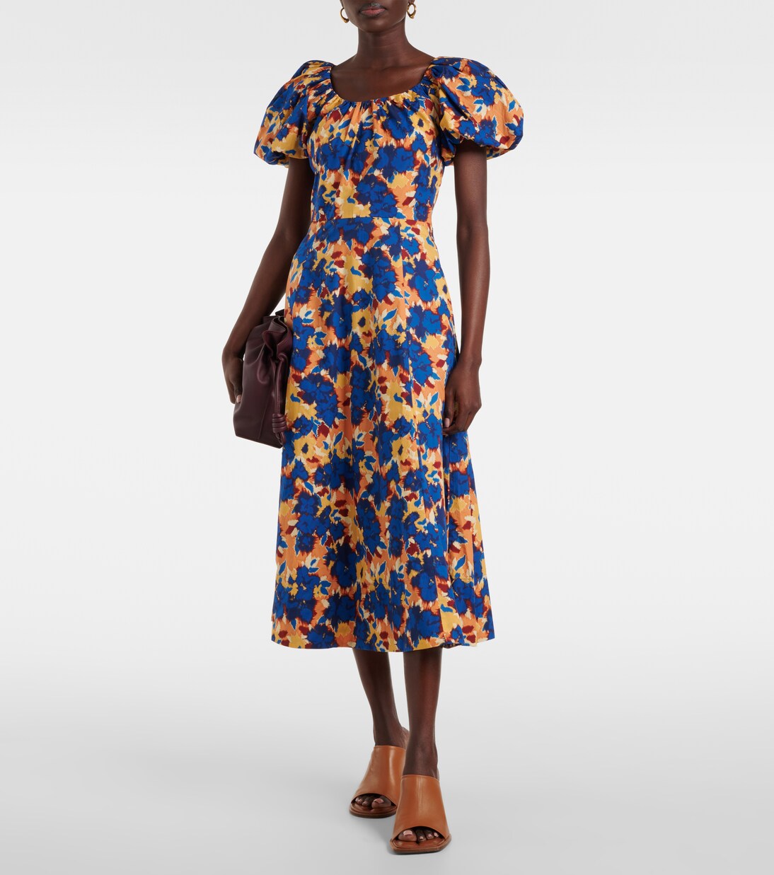 Robe midi Imara en coton à fleurs | Ulla Johnson