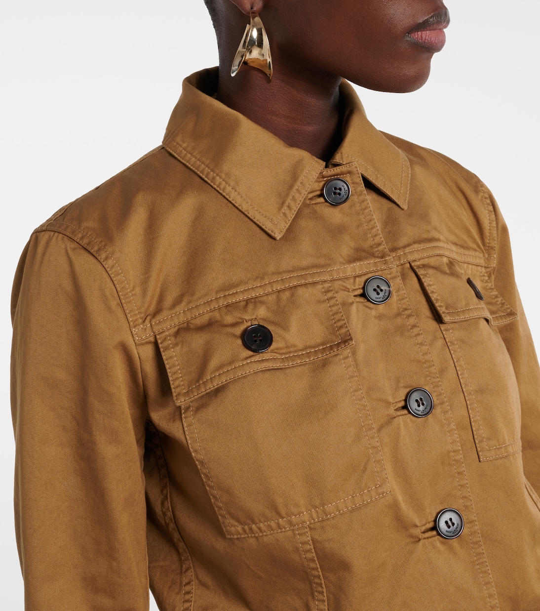 Cropped cotton serge jacket | Saint Laurent