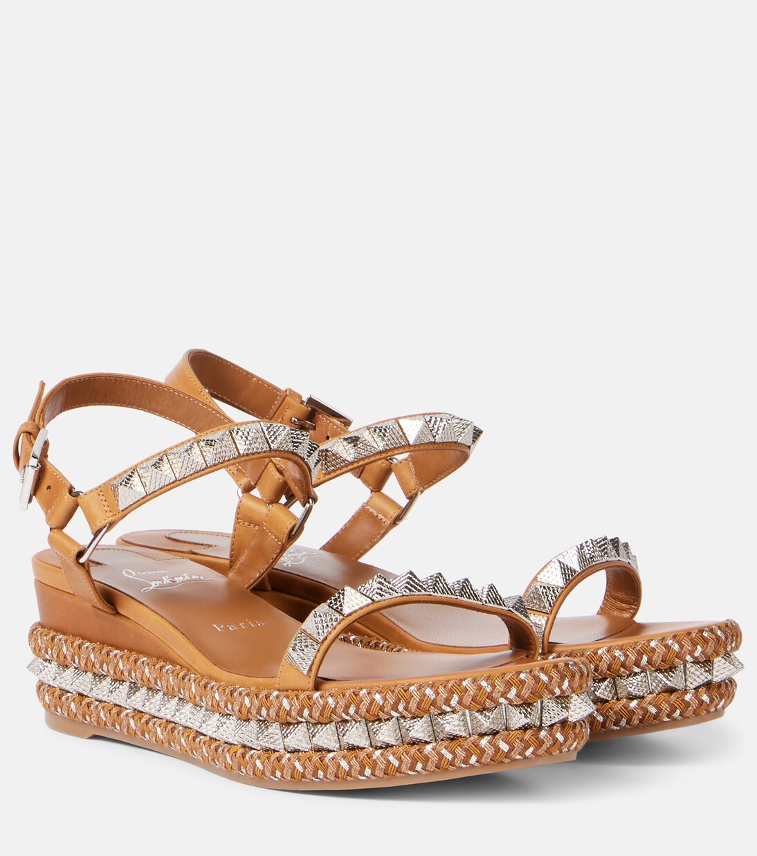 Pyra Clou 60 spiked espadrille wedges | Christian Louboutin
