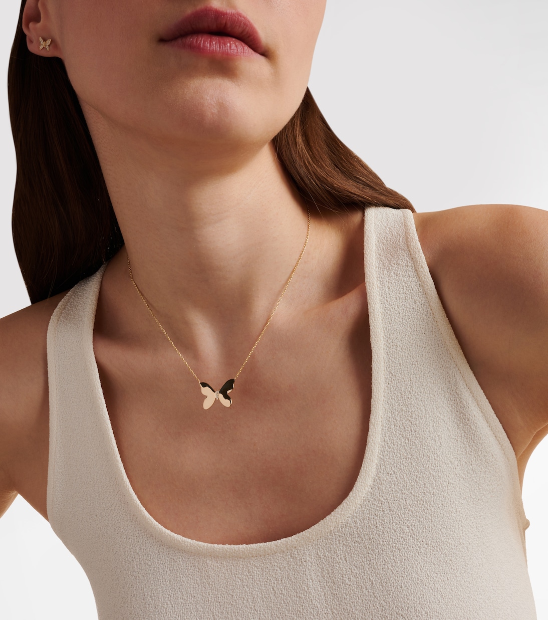 Butterfly 14kt gold necklace with diamonds | Sydney Evan