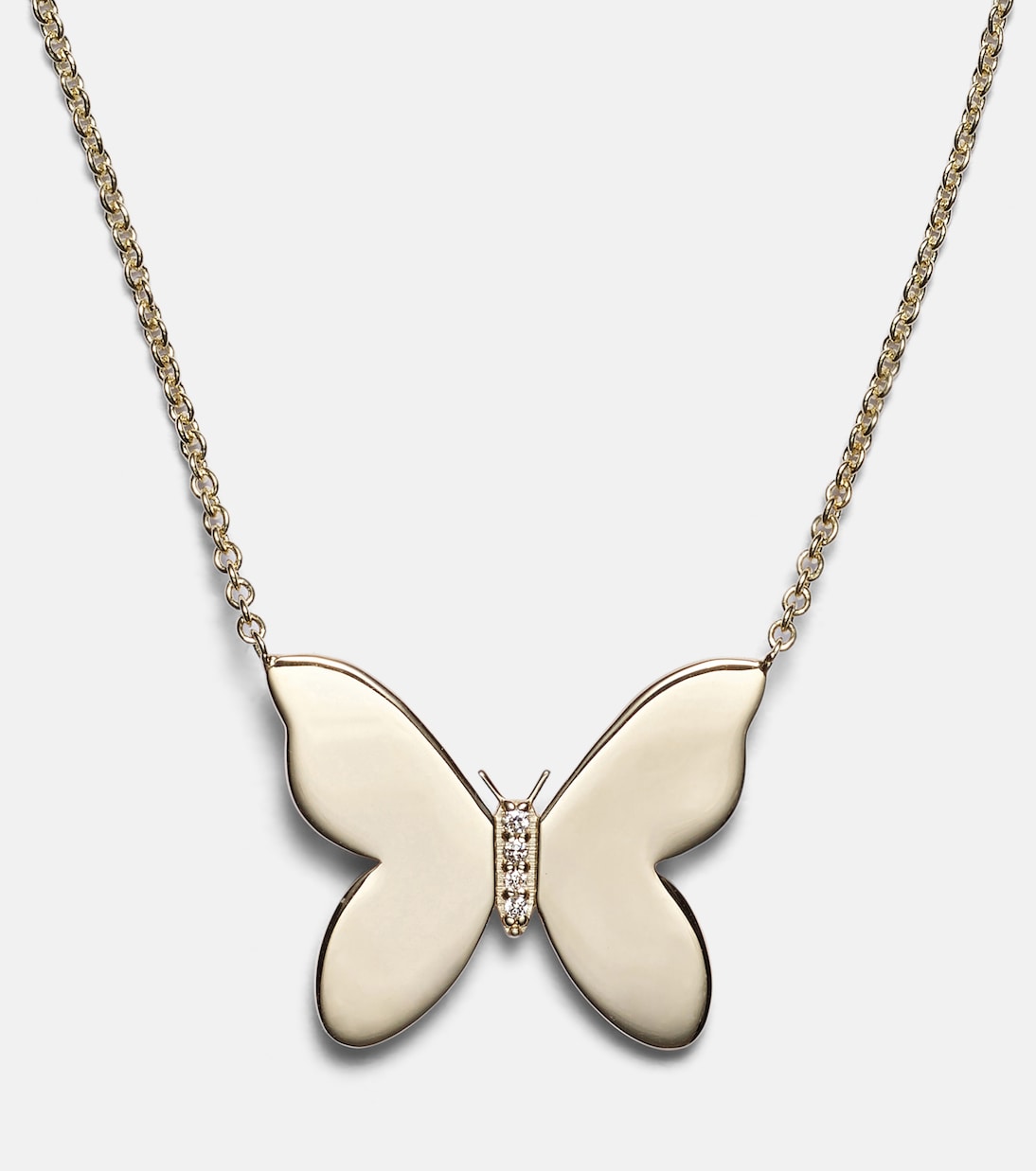 Butterfly 14kt gold necklace with diamonds | Sydney Evan
