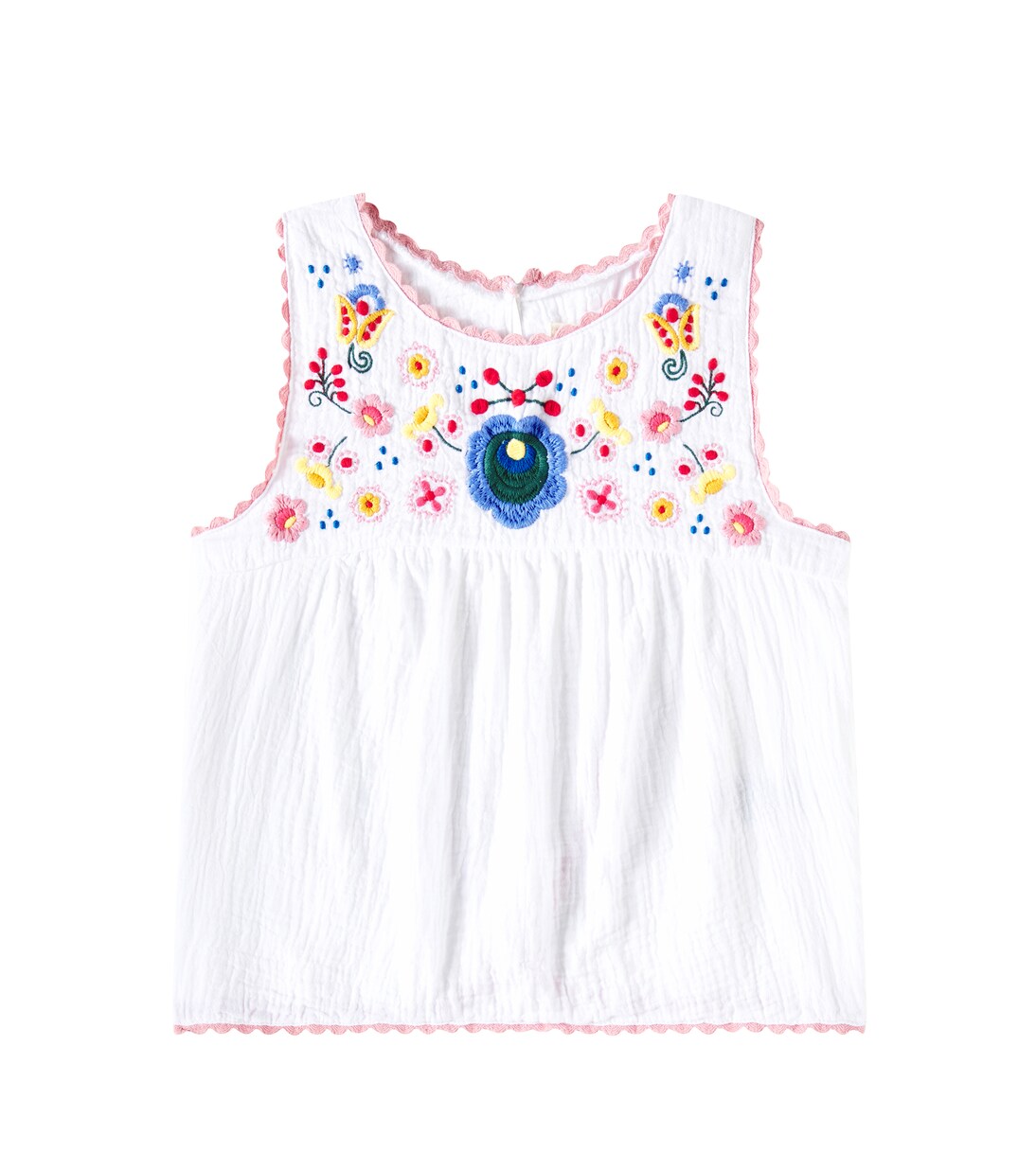 Solenia embroidered cotton gauze top | Louise Misha