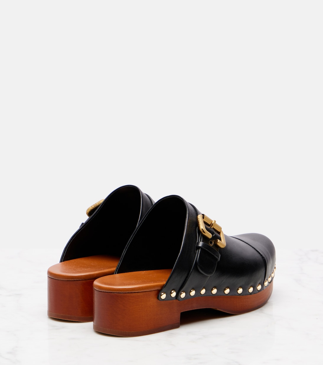Jeannette embellished leather clogs | Chloé
