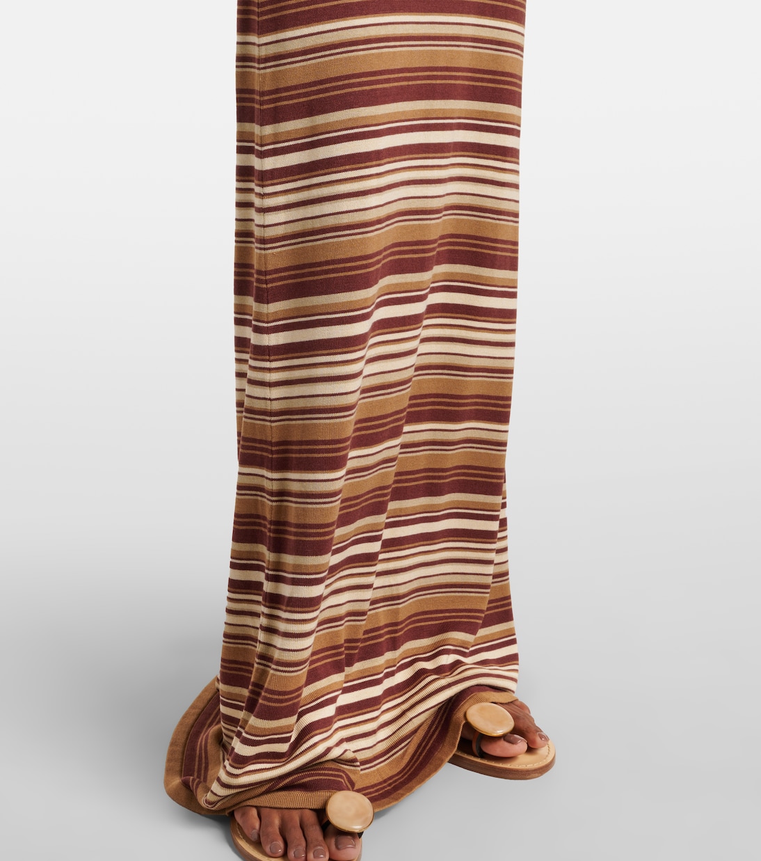 Knitted striped silk-blend maxi skirt | Aya Muse