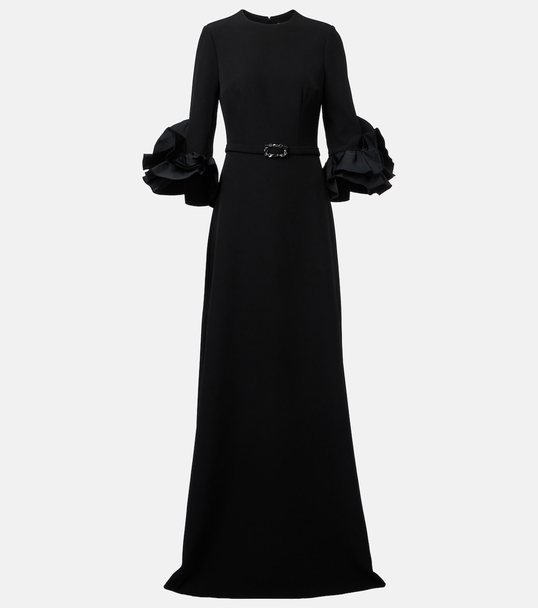 Belted ruffled crêpe gown | Safiyaa
