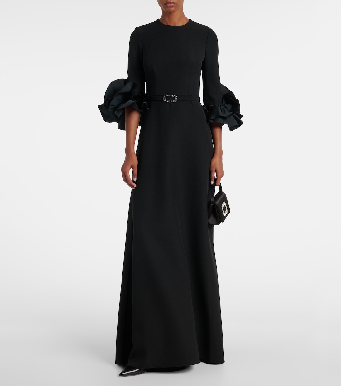 Belted ruffled crêpe gown | Safiyaa